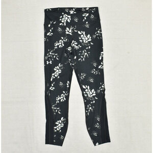 Under Armour Women Skinny Legging Floral Polyester Black Size M Compression Gym